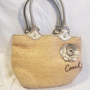 Vintage Coach straw bag